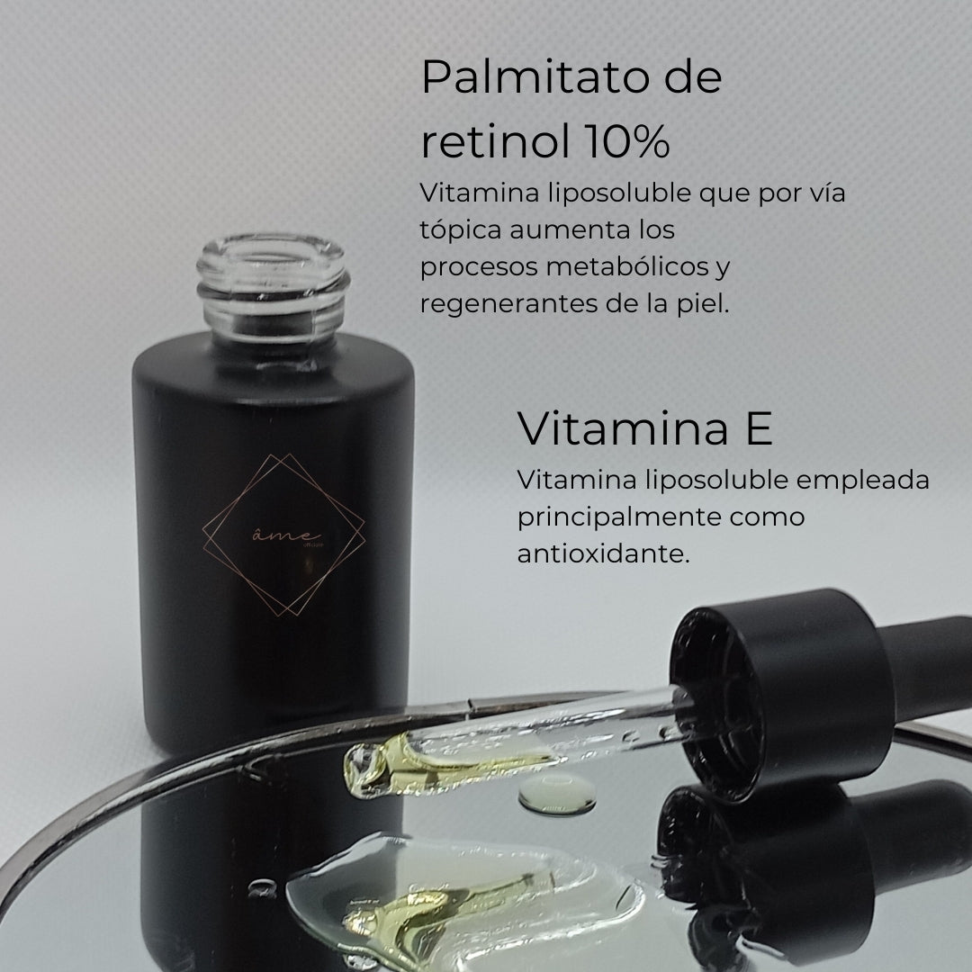 El Palmitato de retinol es el precursor más suave y estable de retinol. Cuando se aplica sobre la piel , es capaz de convertirse en retinol para posteriormente formar el componente activo: el ácido retinoico.
APTO PARA TODO TIPO DE PIELES