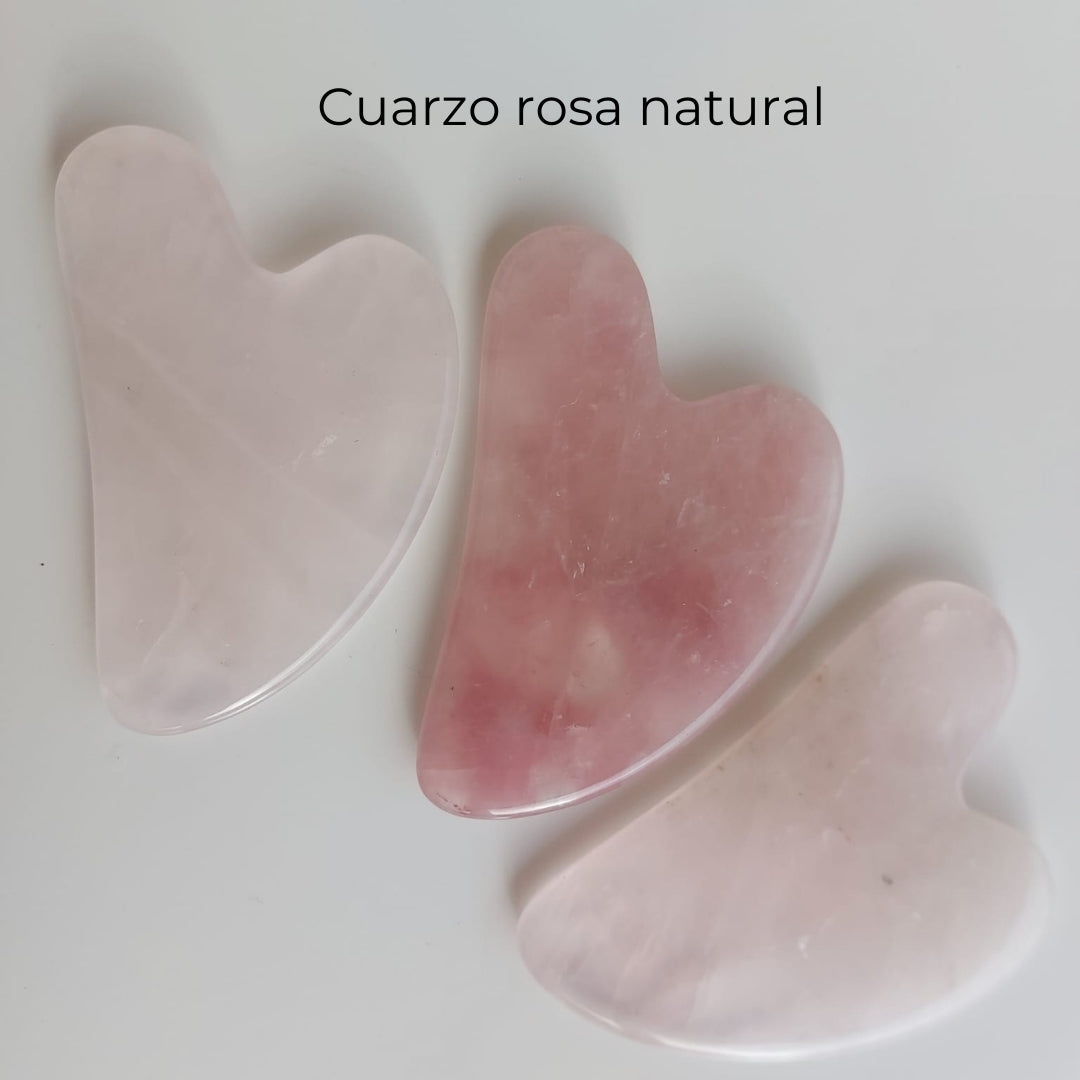 Gua Sha de cuarzo rosa natural