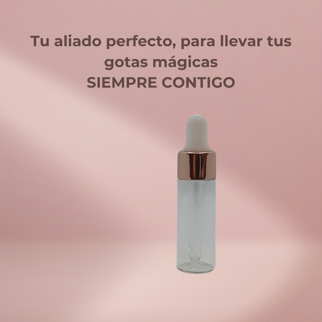 Gotero de cristal vacío. Práctico para viajar con tus favoritos a todas partes. Así puedes llevar Lamark en el bolso y utilizarlo a todas horas.