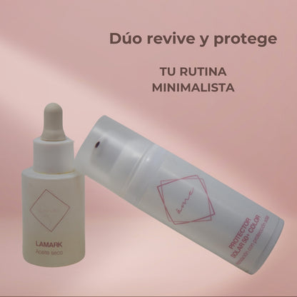 ¡Resaltará la belleza que vive en ti! 2 productos con 15 beneficios antiedad y antimanchas. 
Una rutina sencilla que te ayudará a nutrir, hidratar, proteger y fortalecer la barrera protectora de tu piel.